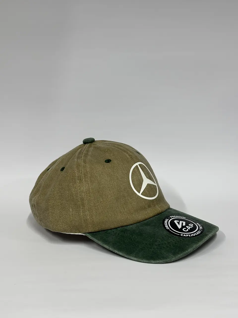 Gorra de lona 6p Niño - Bicolor Verde x café / Mercedes f1 4