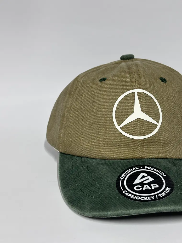 Gorra de lona 6p Niño - Bicolor Verde x café / Mercedes f1 2