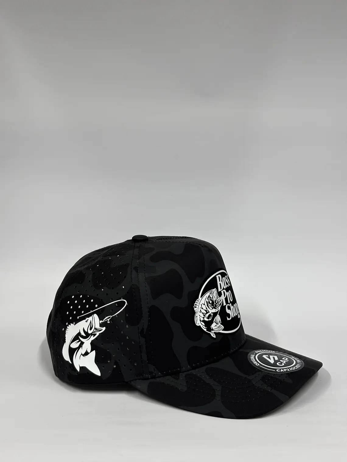 Gorra de lona 5p láser - Camuflado Negro / Bass pro shop  4