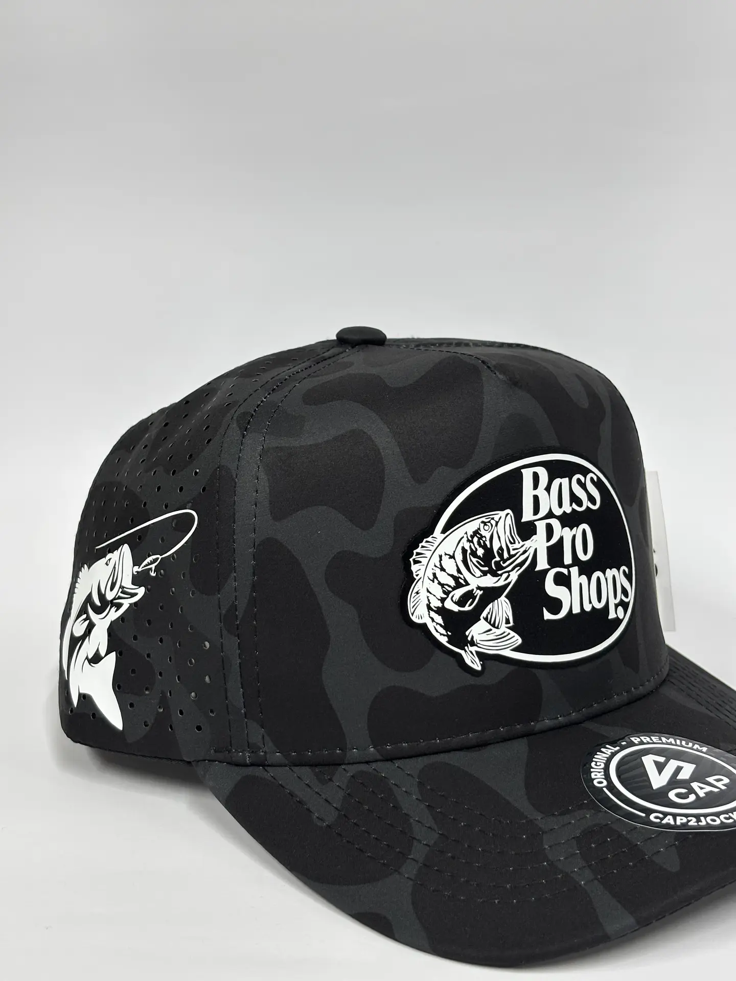 Gorra de lona 5p láser - Camuflado Negro / Bass pro shop  2