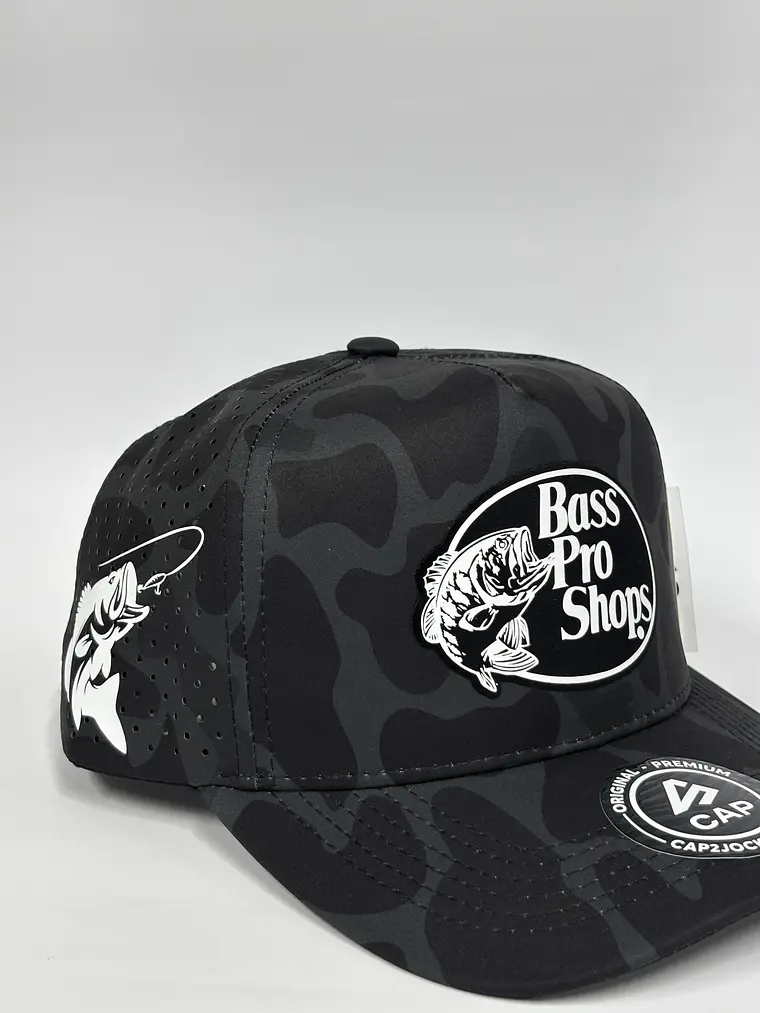 Gorra de lona 5p láser - Camuflado Negro / Bass pro shop  2