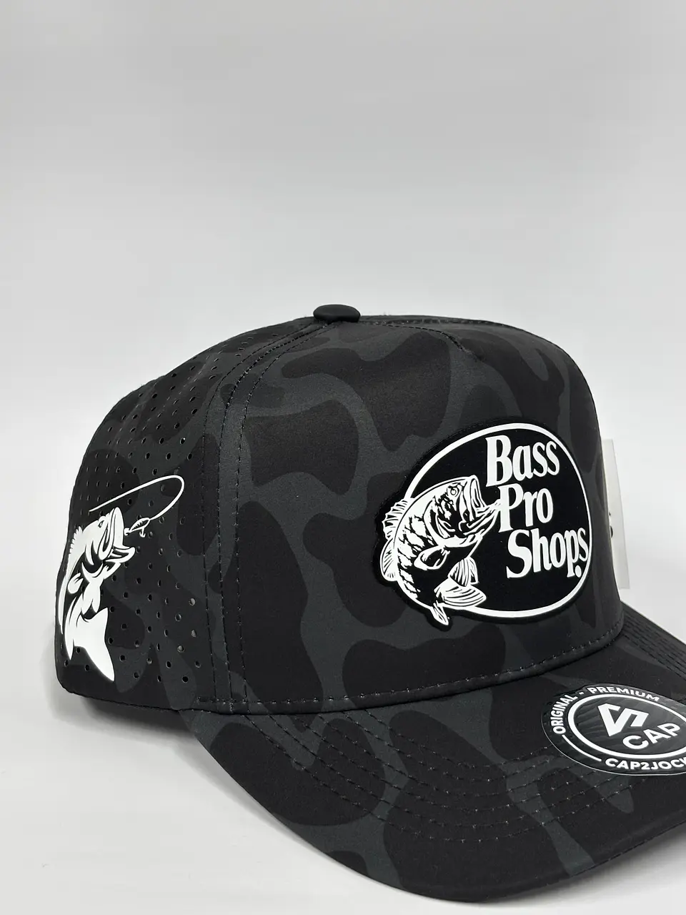 Gorra de lona 5p láser - Camuflado Negro / Bass pro shop  2