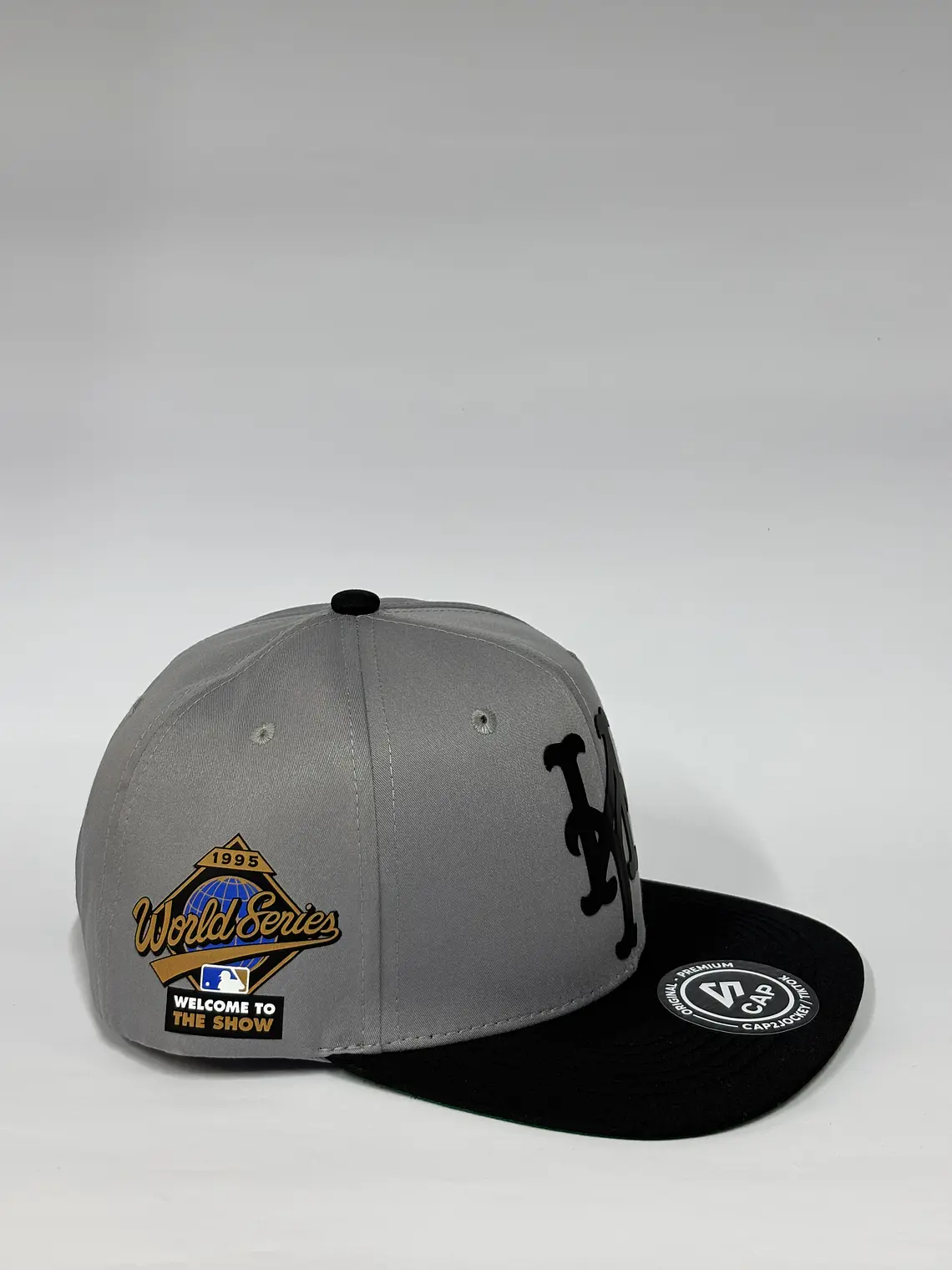 Gorra de lona 6p plana - Bicolor Gris x negro / NY Mets 1995 3