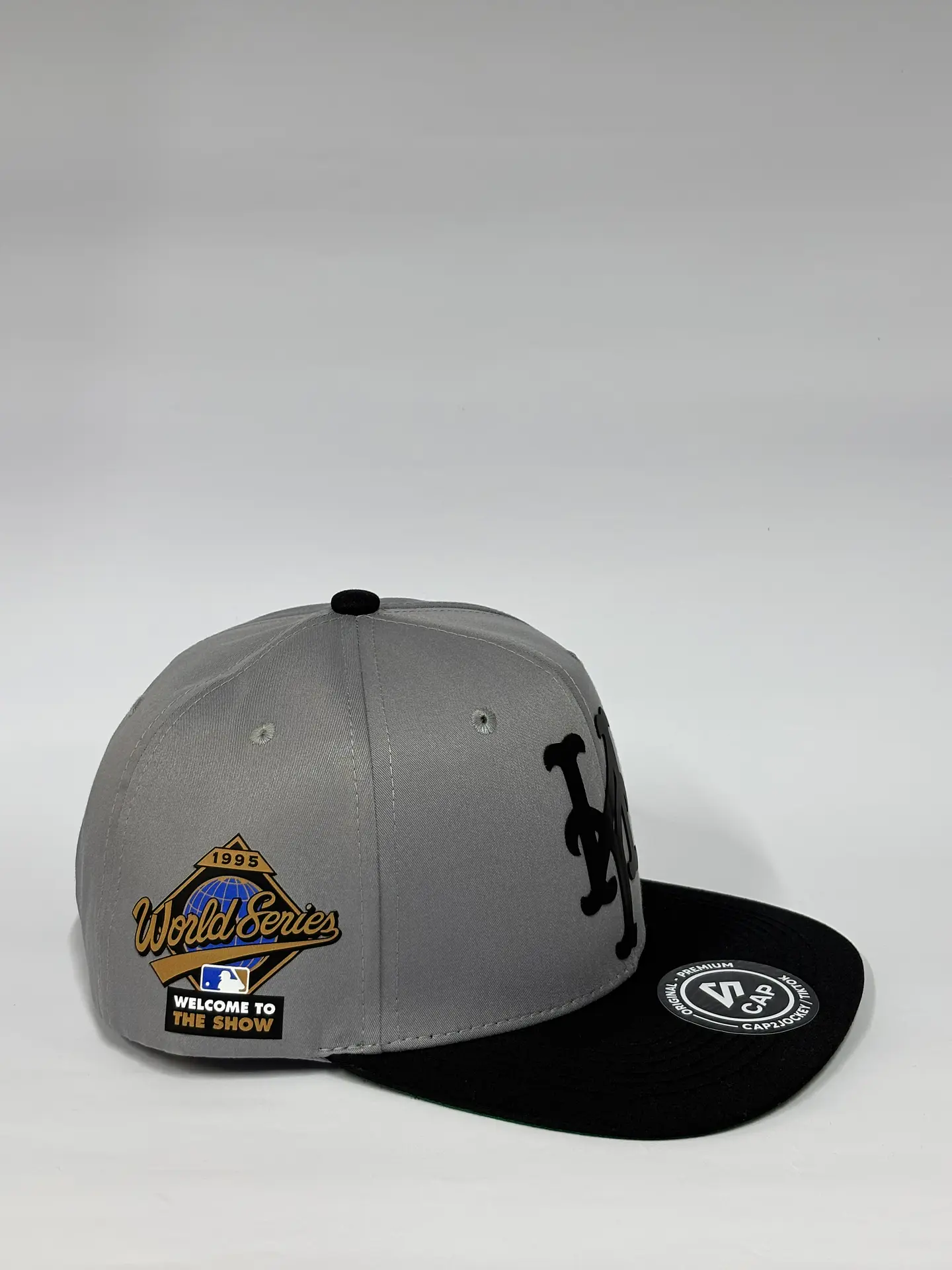 Gorra de lona 6p plana - Bicolor Gris x negro / NY Mets 1995 3