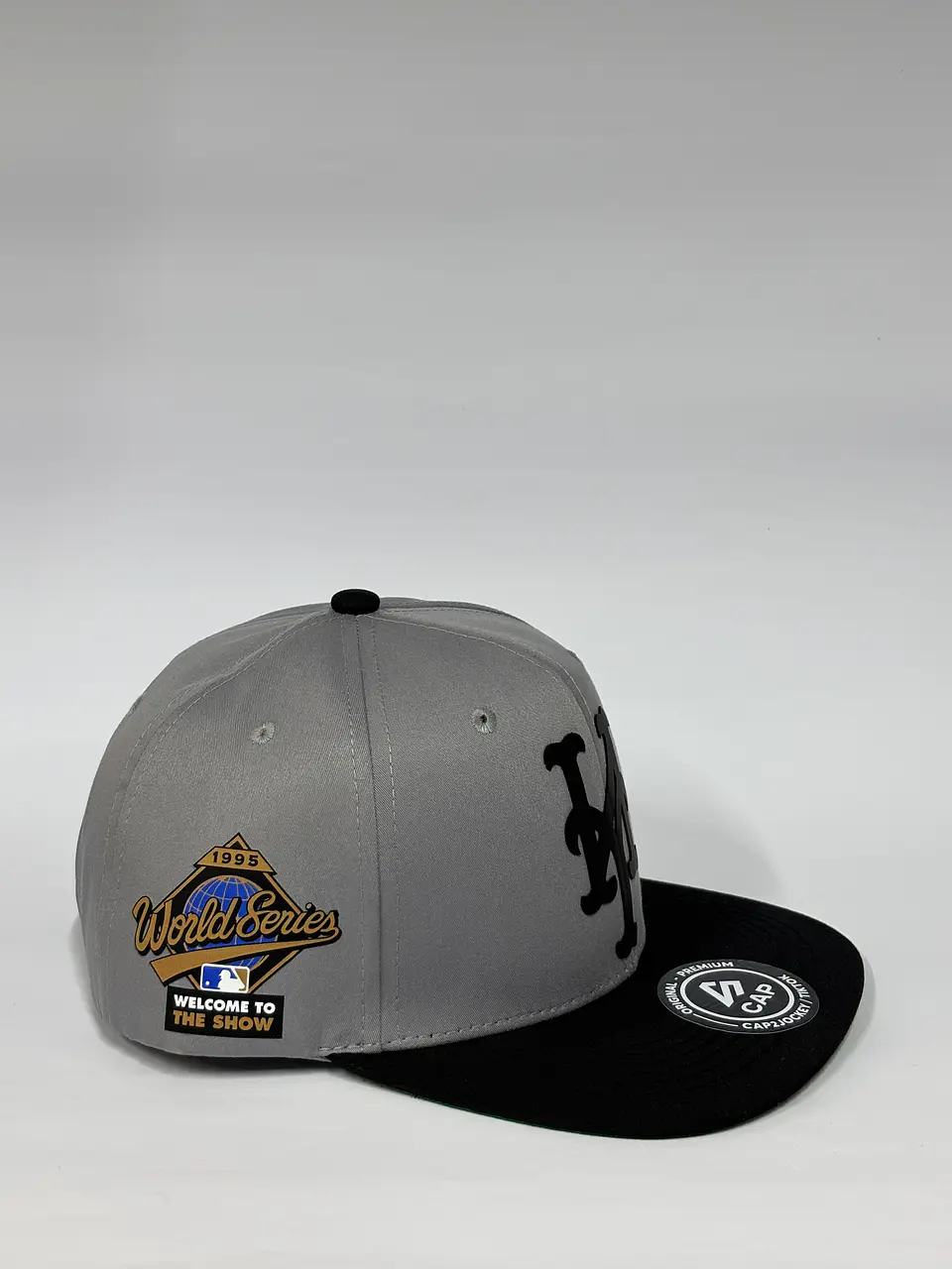 Gorra de lona 6p plana - Bicolor Gris x negro / NY Mets 1995 3