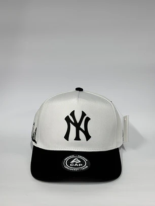 Gorra de lona 5p - Bicolor Blanco x Negro / NY City 