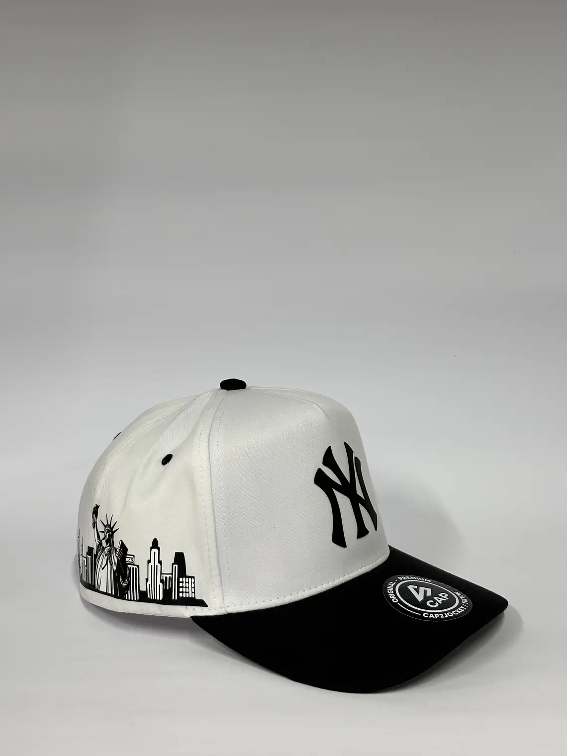 Gorra de lona 5p - Bicolor Blanco x Negro / NY City  2