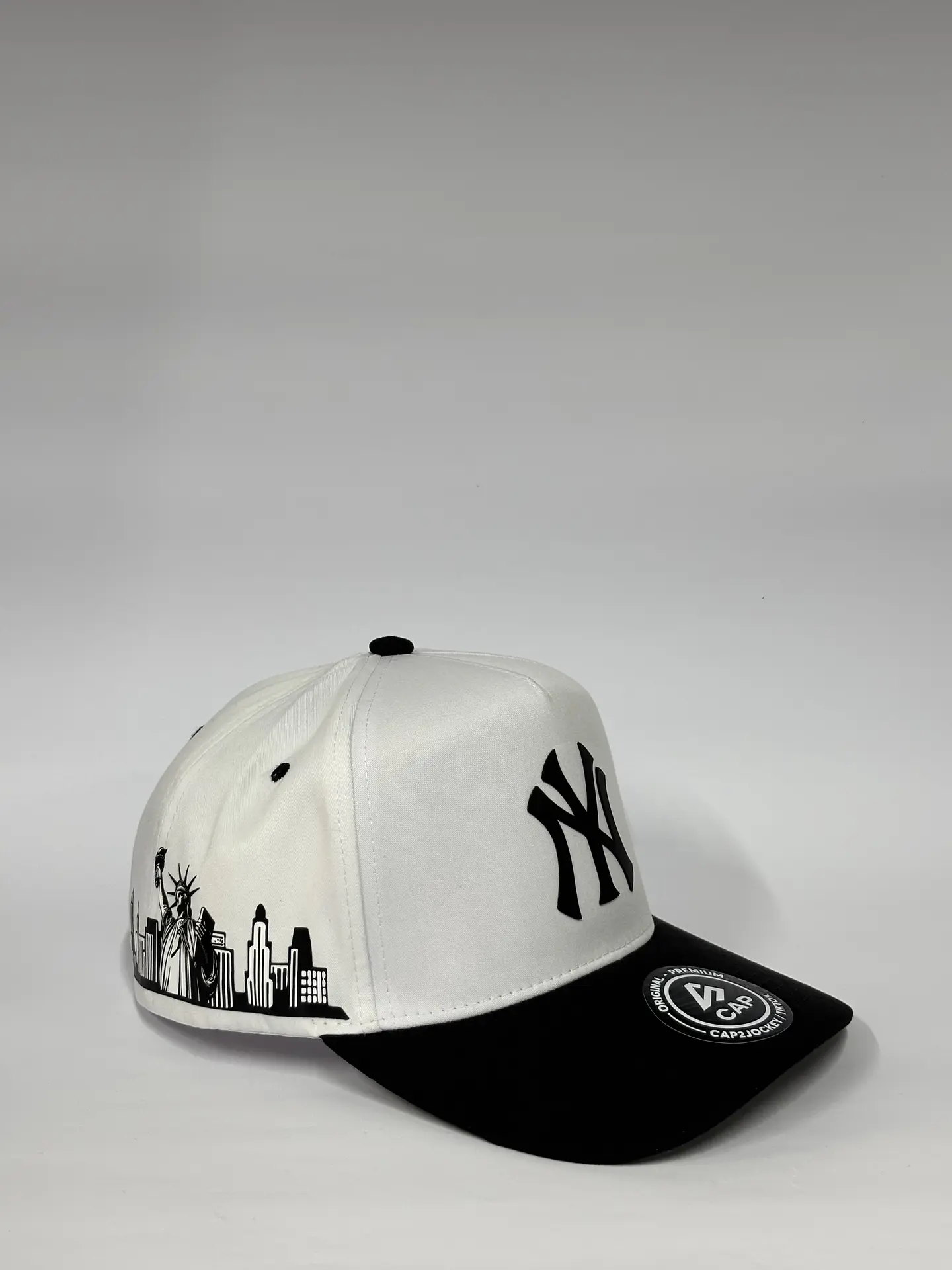 Gorra de lona 5p - Bicolor Blanco x Negro / NY City  2
