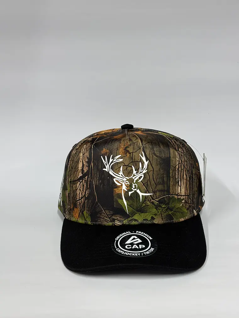 Gorra de lona 5p - Camuflaje x Negro / Venado 🦌  1