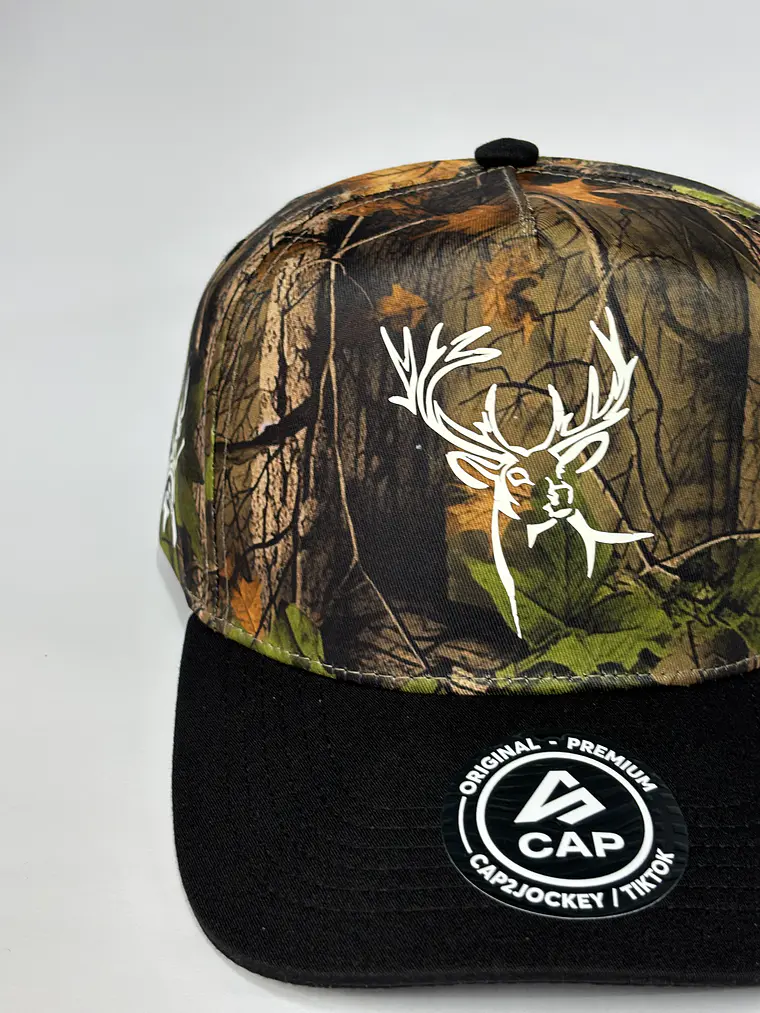 Gorra de lona 5p - Camuflaje x Negro / Venado 🦌  2