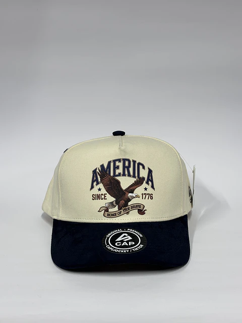 Gorra de lona 5p - Bicolor Beige x azul / América 1776