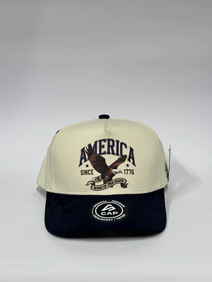 Gorra de lona 5p - Bicolor Beige x azul / América 1776
