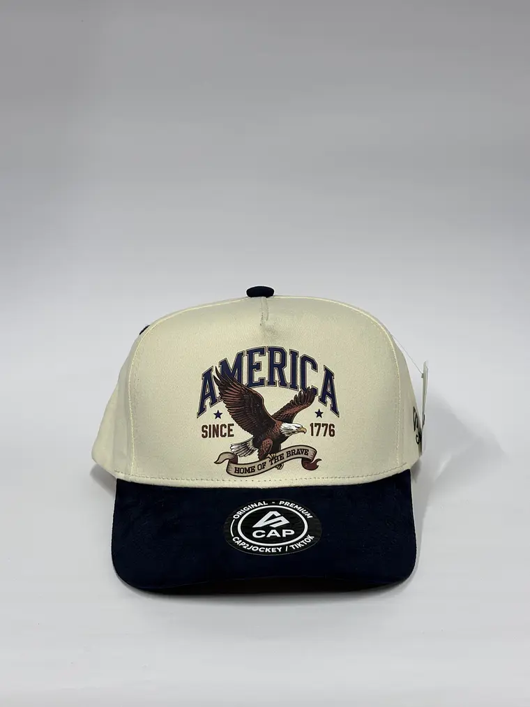 Gorra de lona 5p - Bicolor Beige x azul / América 1776 1
