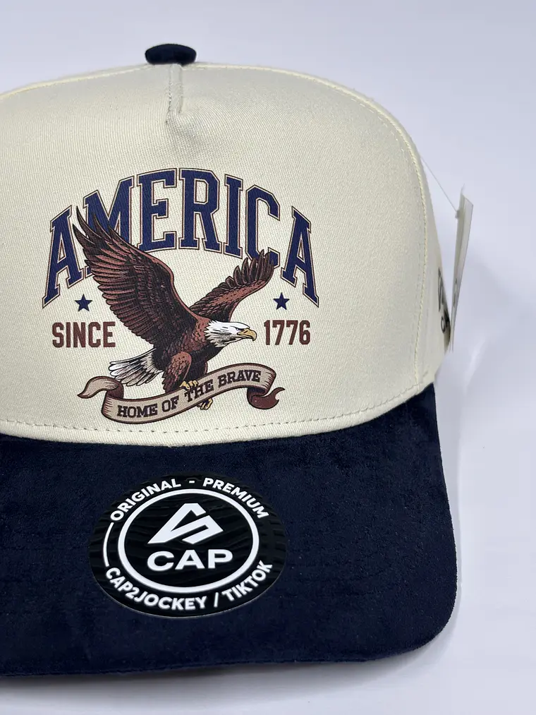 Gorra de lona 5p - Bicolor Beige x azul / América 1776 2