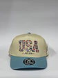 Gorra de lona 5p - Bicolor Beige x celeste / USA  - Miniatura 1