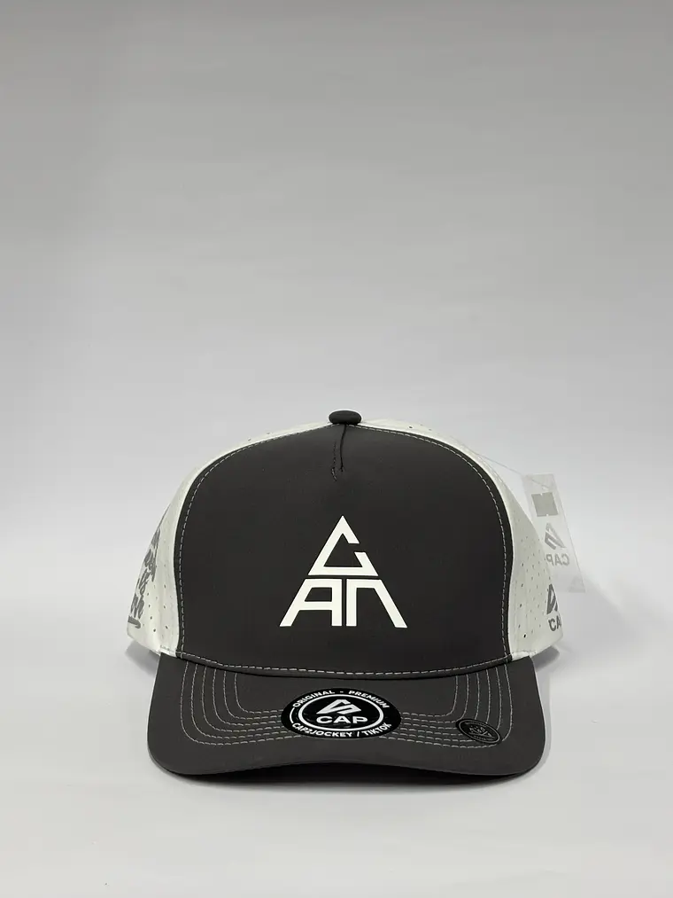 Gorra de 5p láser - Bicolor Gris x Blanco / Can is love  1