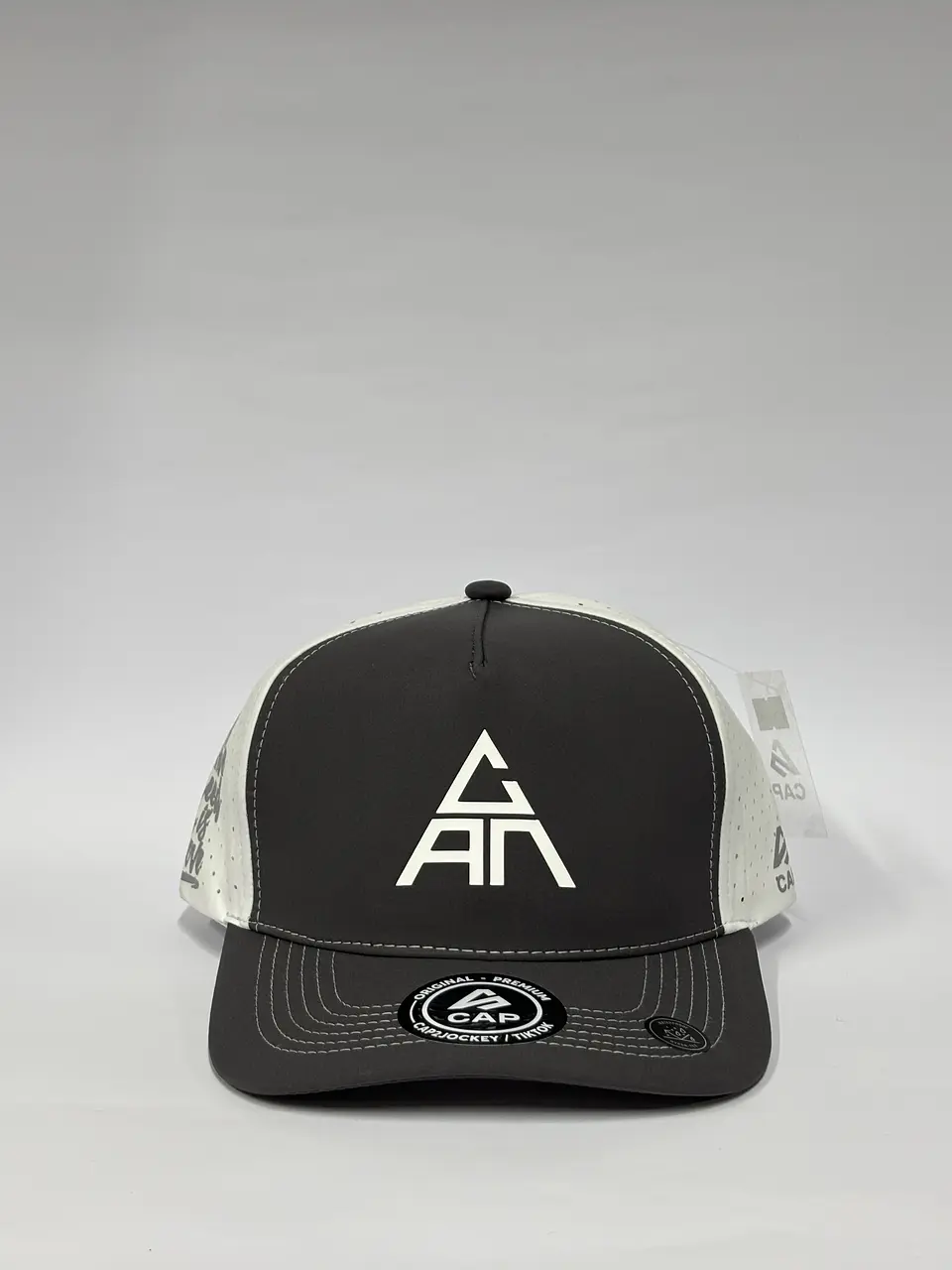 Gorra de 5p láser - Bicolor Gris x Blanco / Can is love  1