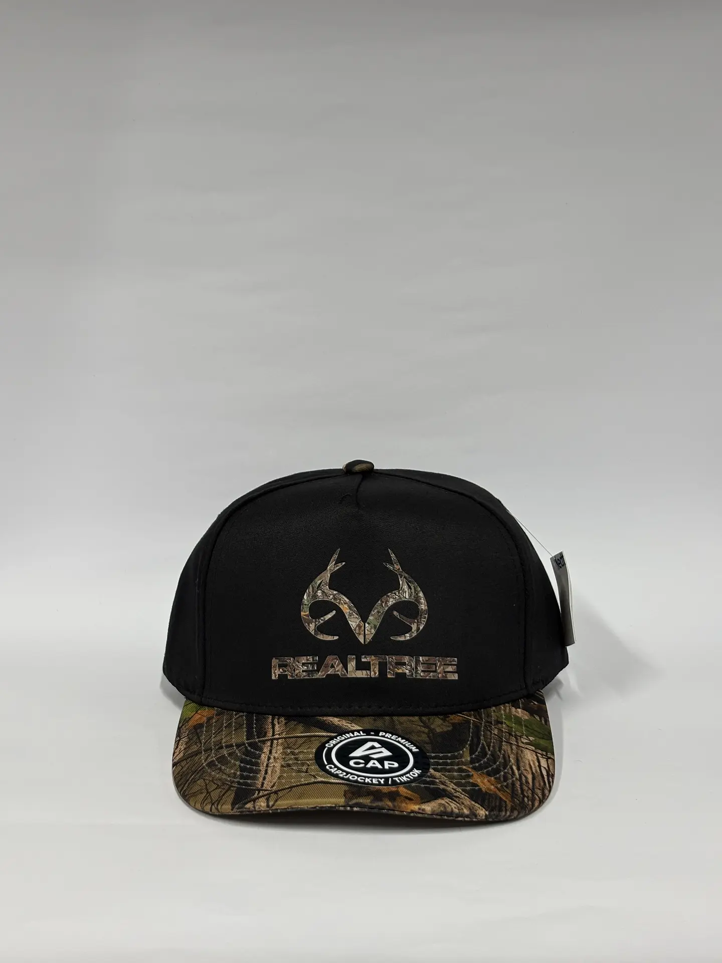 Gorra de lona 5p - Bicolor Negro x camuflaje - Real tree 1