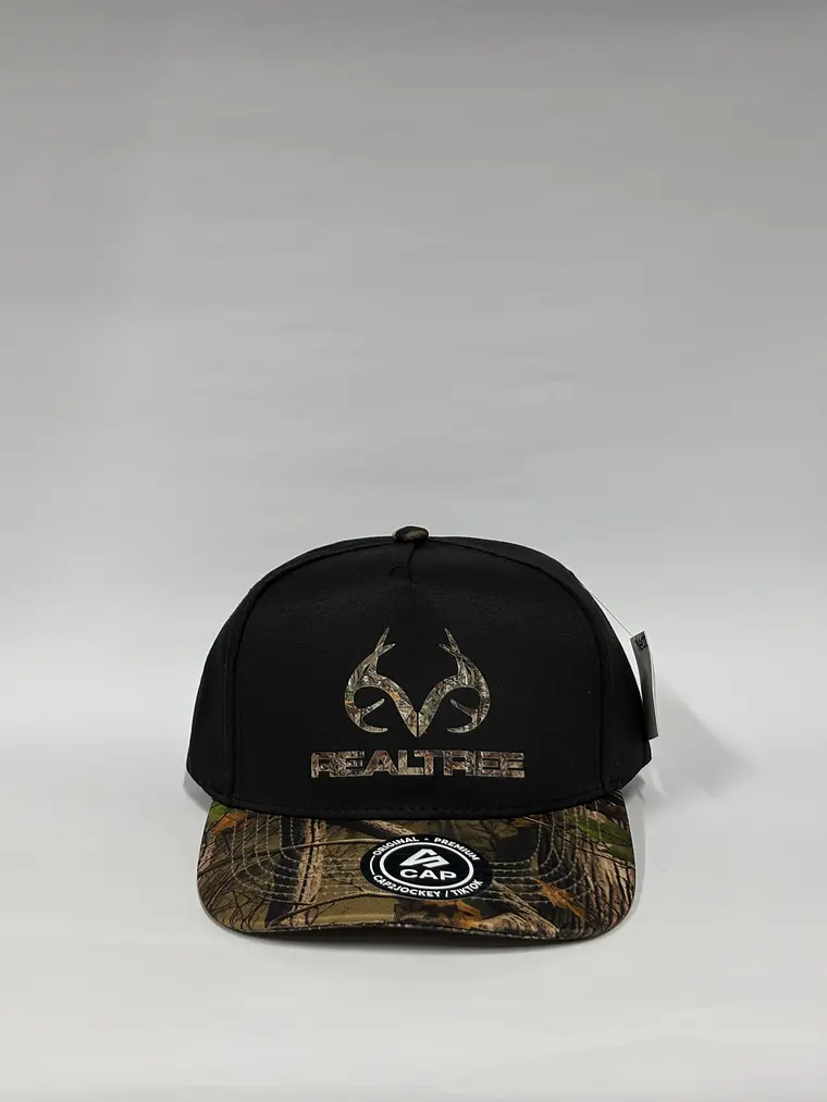 Gorra de lona 5p - Bicolor Negro x camuflaje - Real tres 1