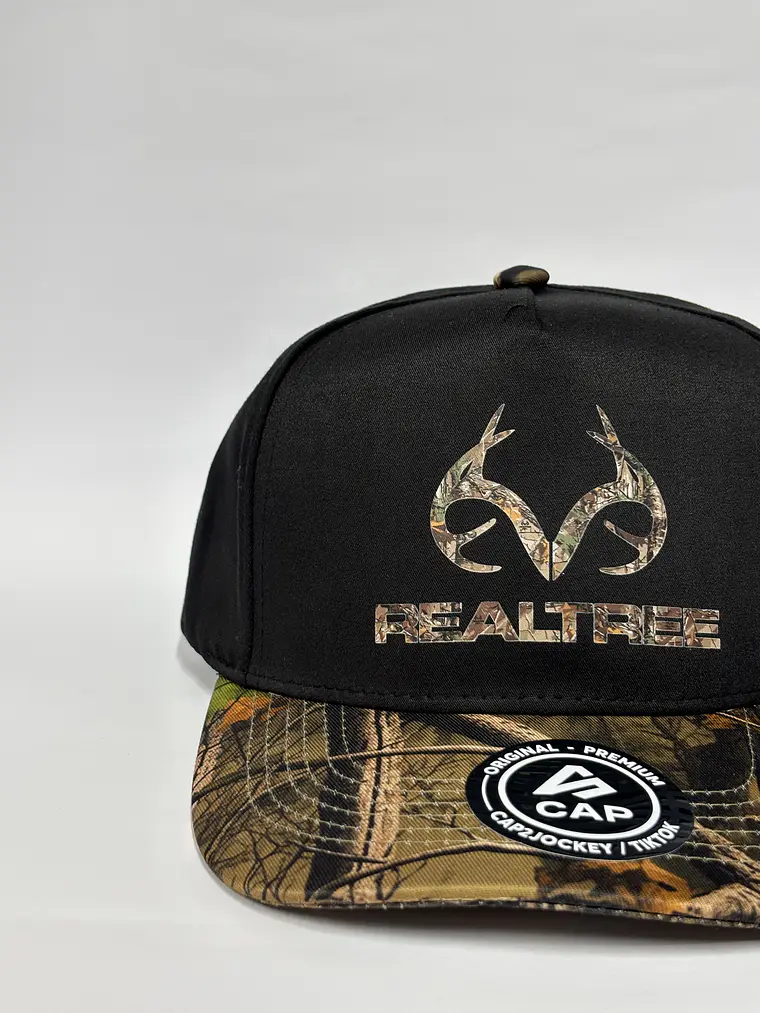 Gorra de lona 5p - Bicolor Negro x camuflaje - Real tres 2