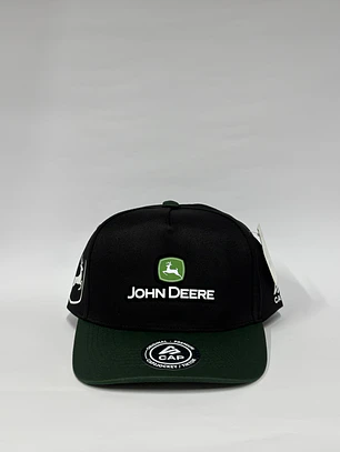 Gorra de lona 5p / Bicolor Negro x verde - John Deere