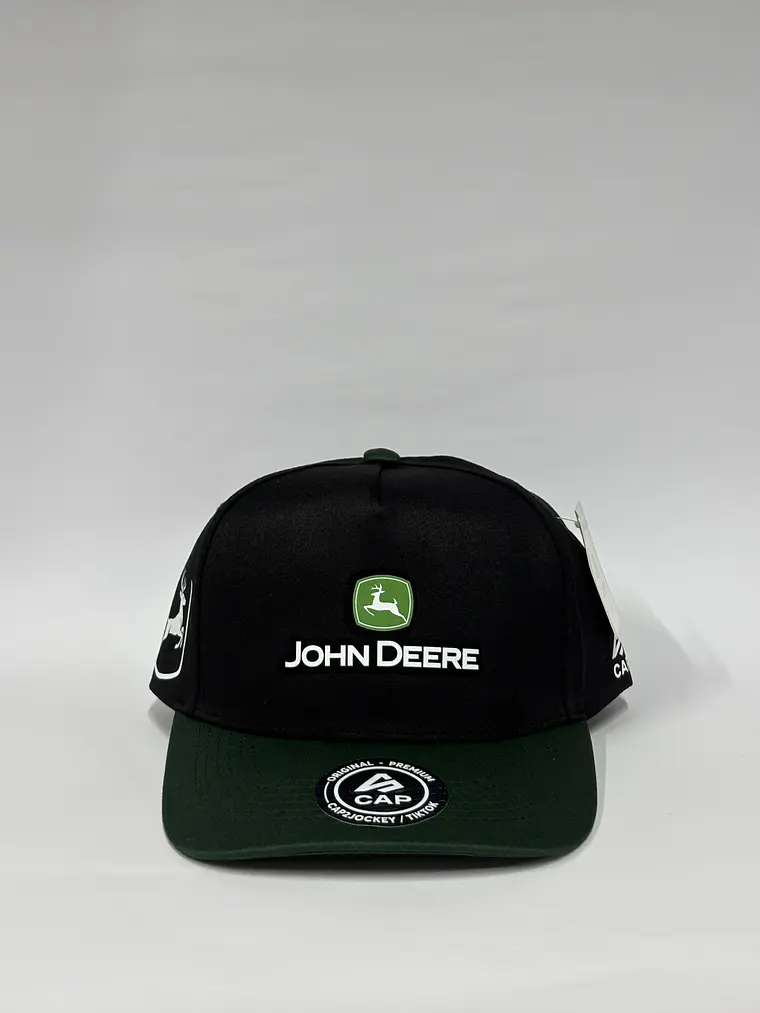 Gorra de lona 5p / Bicolor Negro x verde - John Deere 1