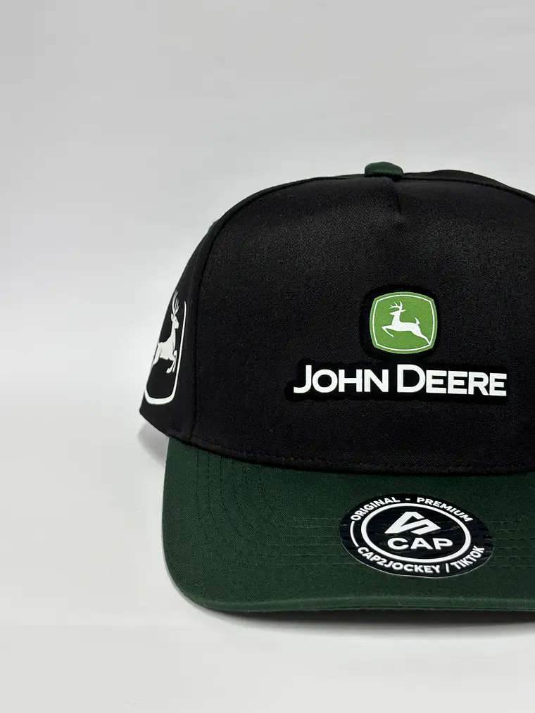Gorra de lona 5p / Bicolor Negro x verde - John Deere 4