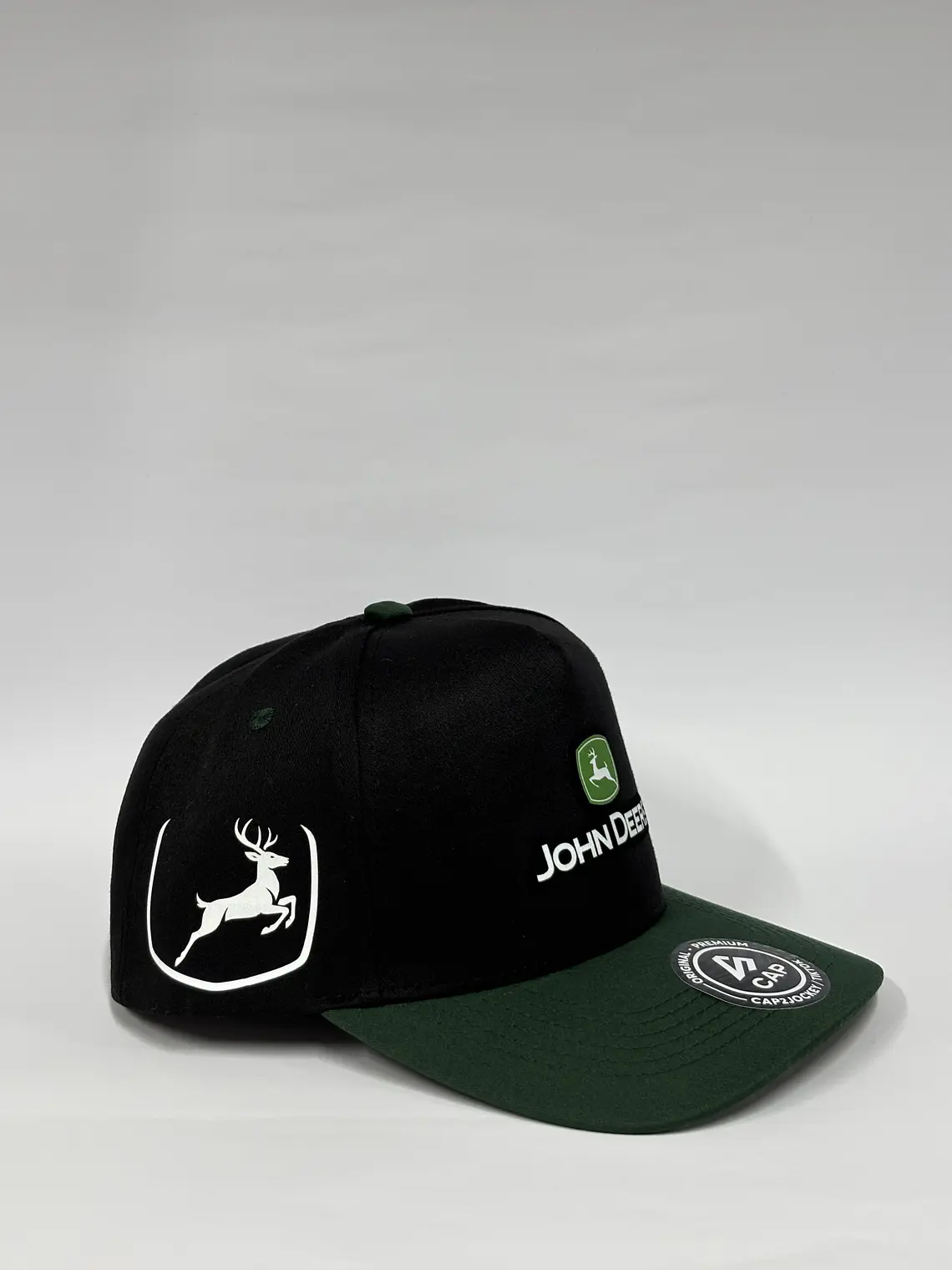 Gorra de lona 5p / Bicolor Negro x verde - John Deere 2