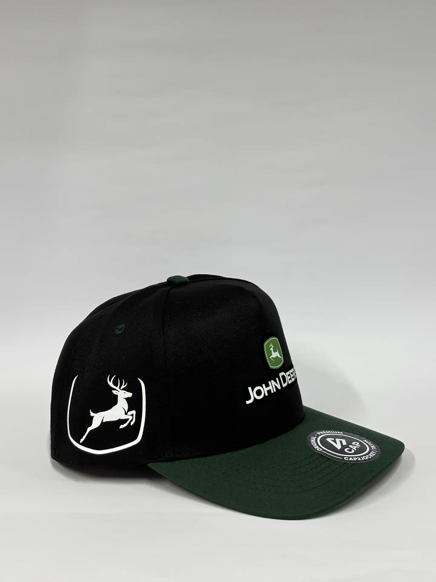 Gorra de lona 5p / Bicolor Negro x verde - John Deere 2