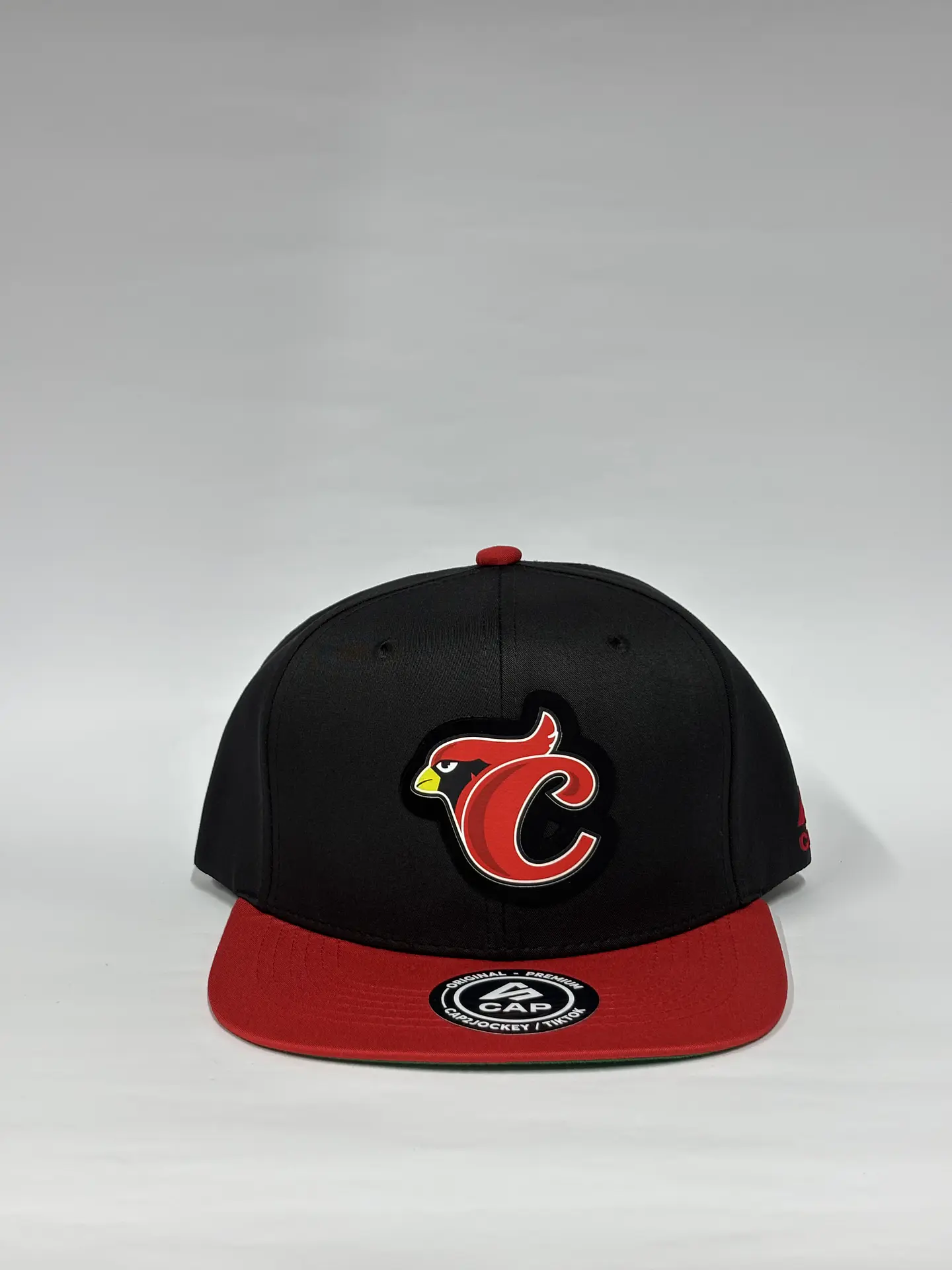Gorra de lona plana 6p - Negro x rojo / Cardenales de Lara  1
