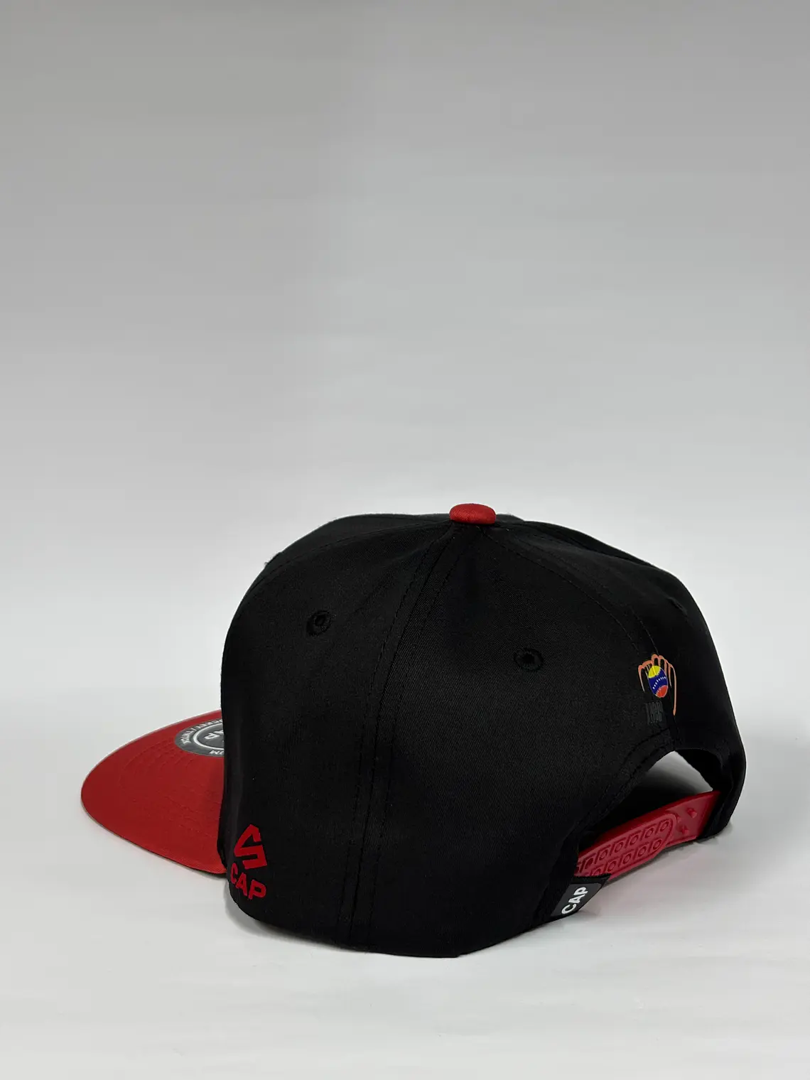 Gorra de lona plana 6p - Negro x rojo / Cardenales de Lara  3
