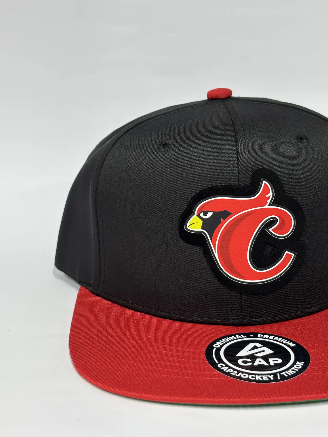 Gorra de lona plana 6p - Negro x rojo / Cardenales de Lara  4