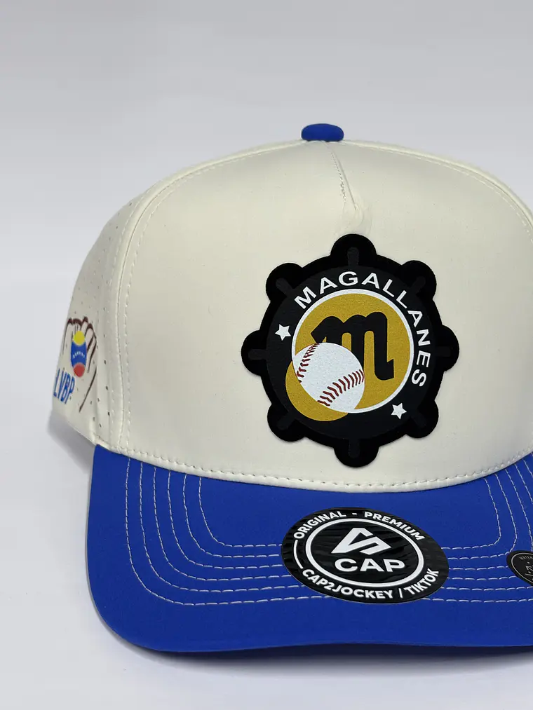 Gorra de lona 5p láser - Blanco x azul / Magallanes B.B.C 3