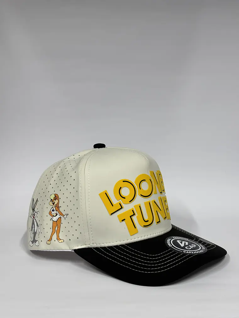 Gorra de lona 5p - Blanco x negro - Looney tunes personajes  5