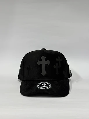 Gorra de gamuza 5p - Negro / Cruz Black 