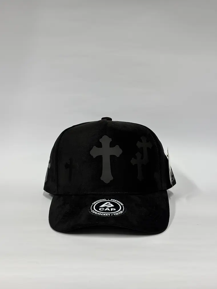 Gorra de gamuza 5p - Negro / Cruz Black  1