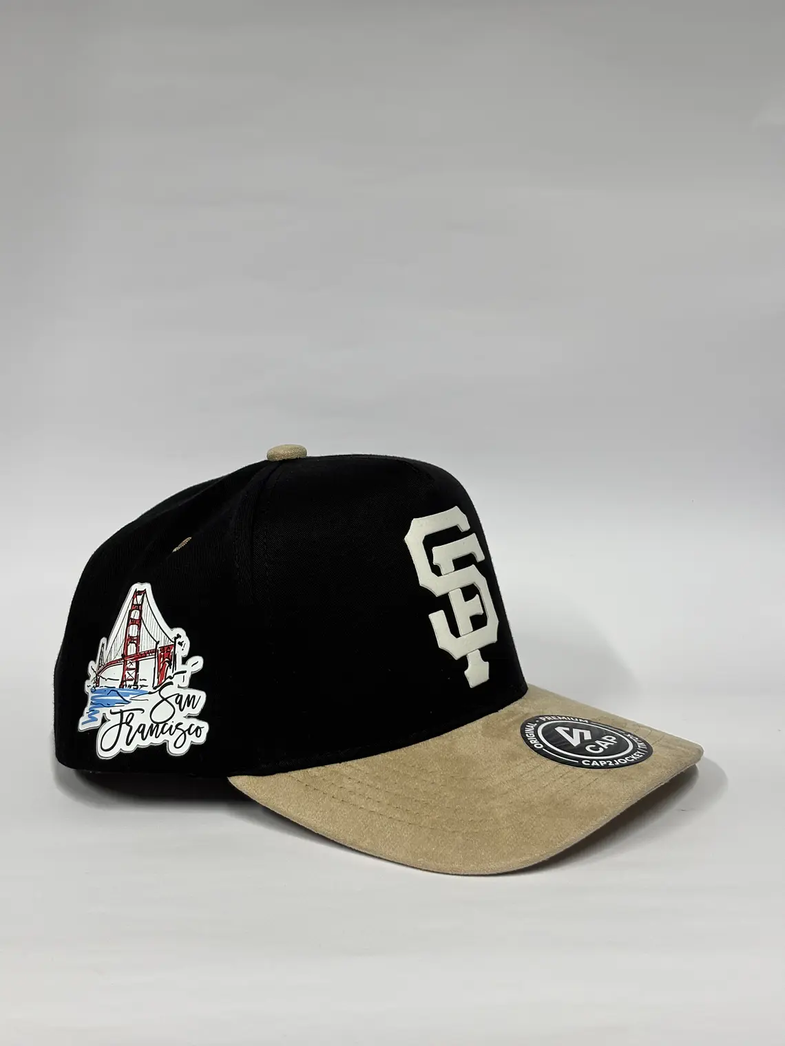 Gorra de lona 5p - Negro x beige / San Francisco  4