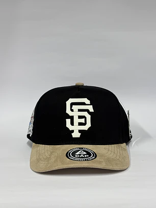 Gorra de lona 5p - Negro x beige / San Francisco 