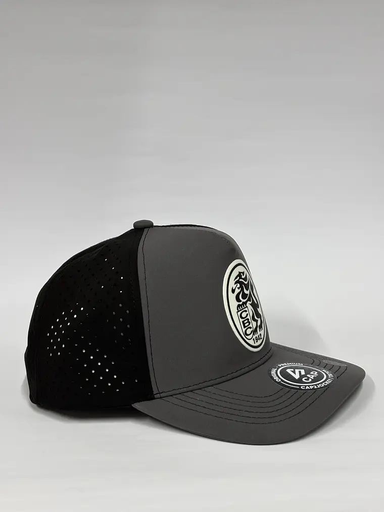 Gorra de lona 5p láser - Gris x negro / Leones del Caracas CBC 2