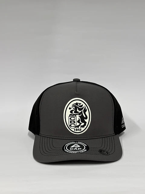Gorra de lona 5p láser - Gris x negro / Leones del Caracas CBC