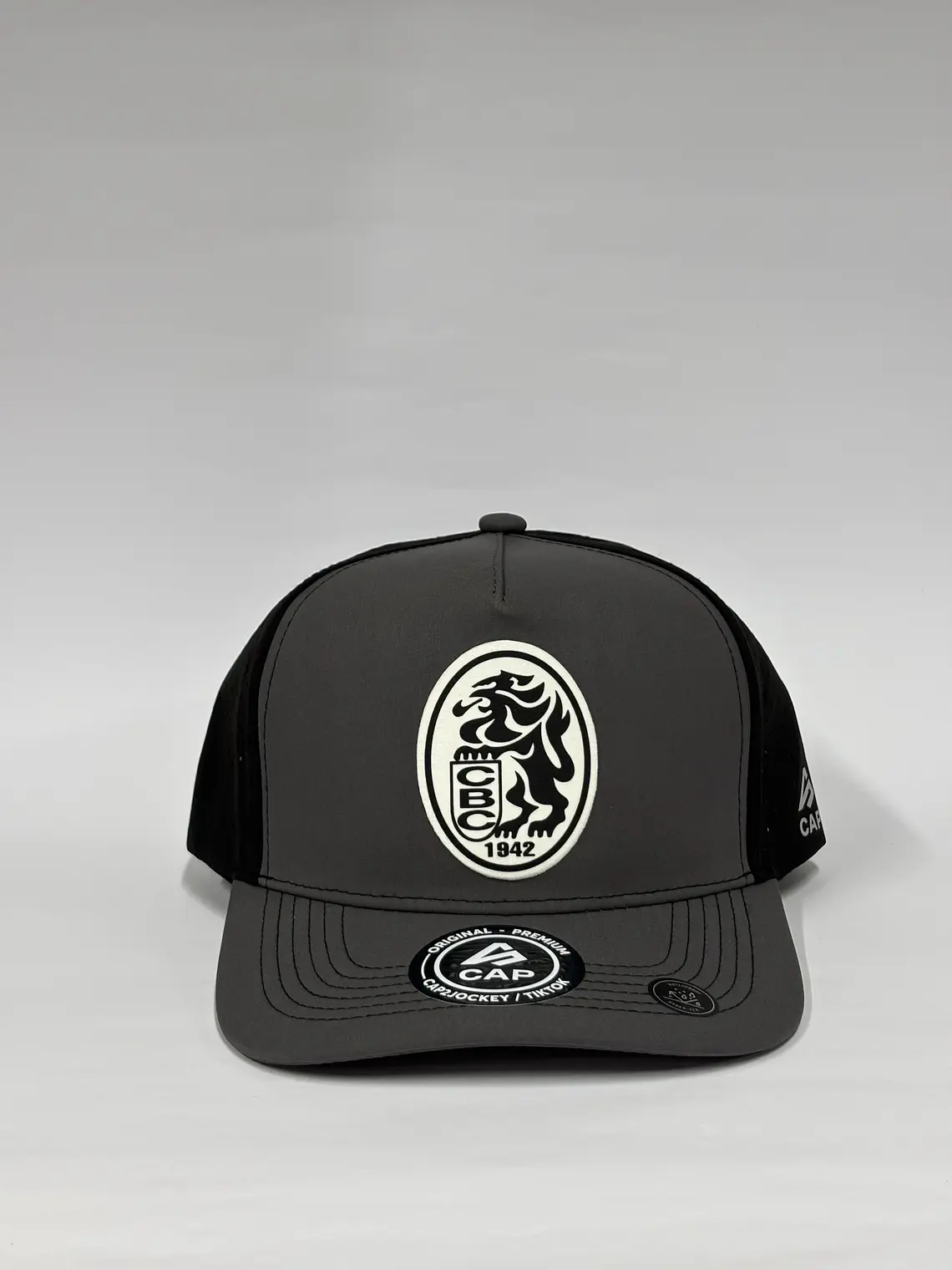 Gorra de lona 5p láser - Gris x negro / Leones del Caracas CBC 1