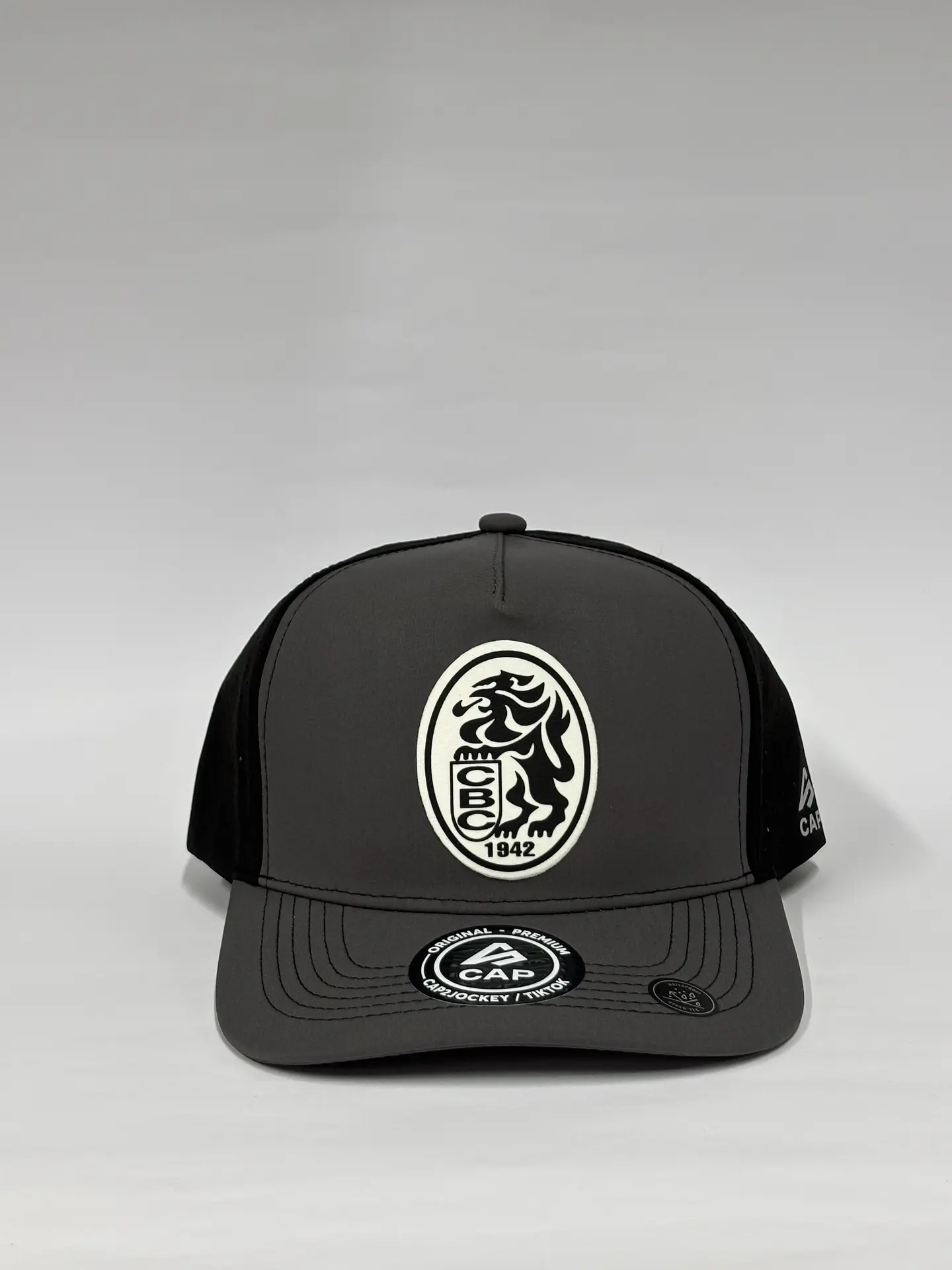 Gorra de lona 5p láser - Gris x negro / Leones del Caracas CBC 1