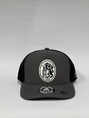 Gorra de lona 5p láser - Gris x negro / Leones del Caracas CBC