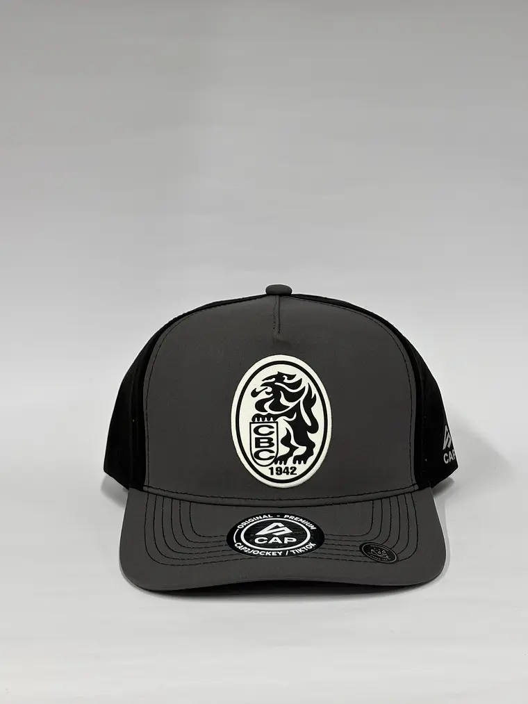 Gorra de lona 5p láser - Gris x negro / Leones del Caracas CBC 1
