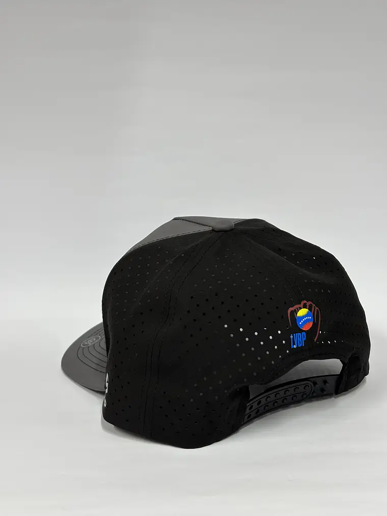 Gorra de lona 5p láser - Gris x negro / Leones del Caracas CBC 4