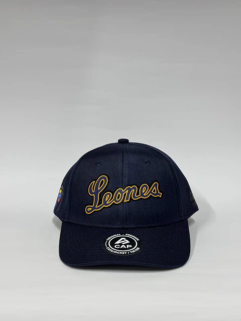 Gorra de lona - Azul marino jaspeado / Leones del Caracas texto 