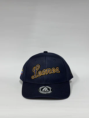 Gorra de lona - Azul marino jaspeado / Leones del Caracas texto 