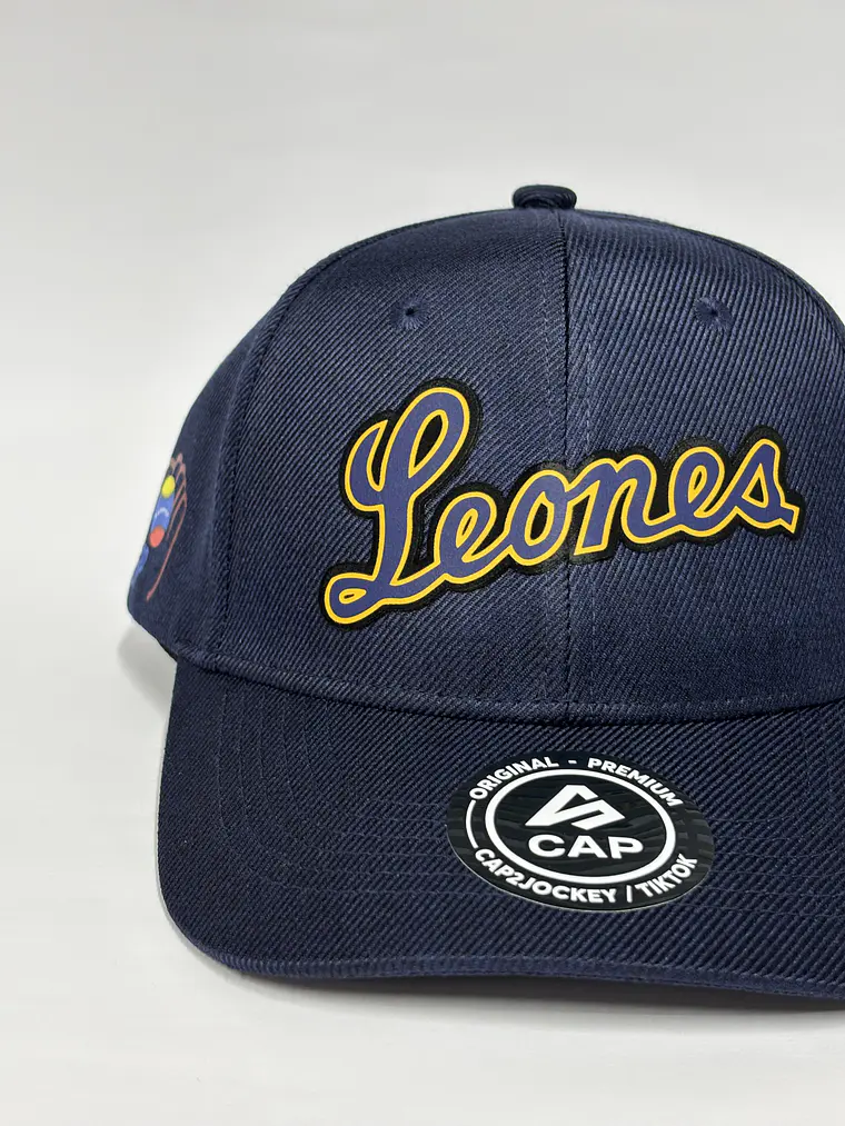 Gorra de lona - Azul marino jaspeado / Leones del Caracas texto  2