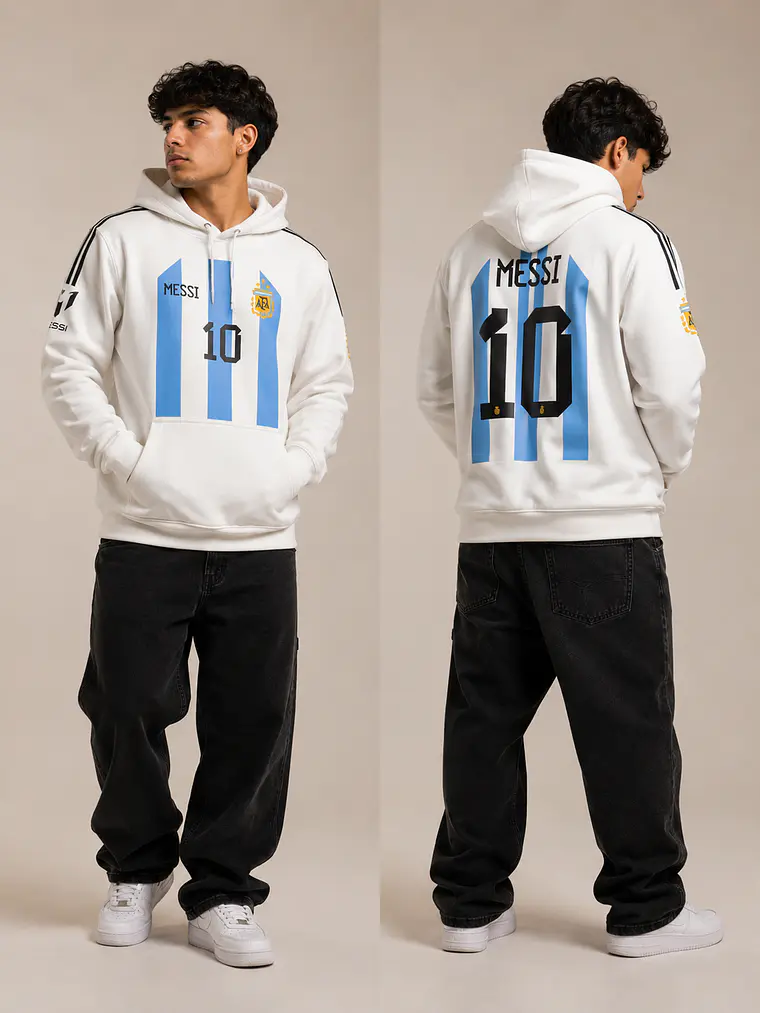 Poleron canguro de algodón - Blanco / Argentina 🇦🇷  1