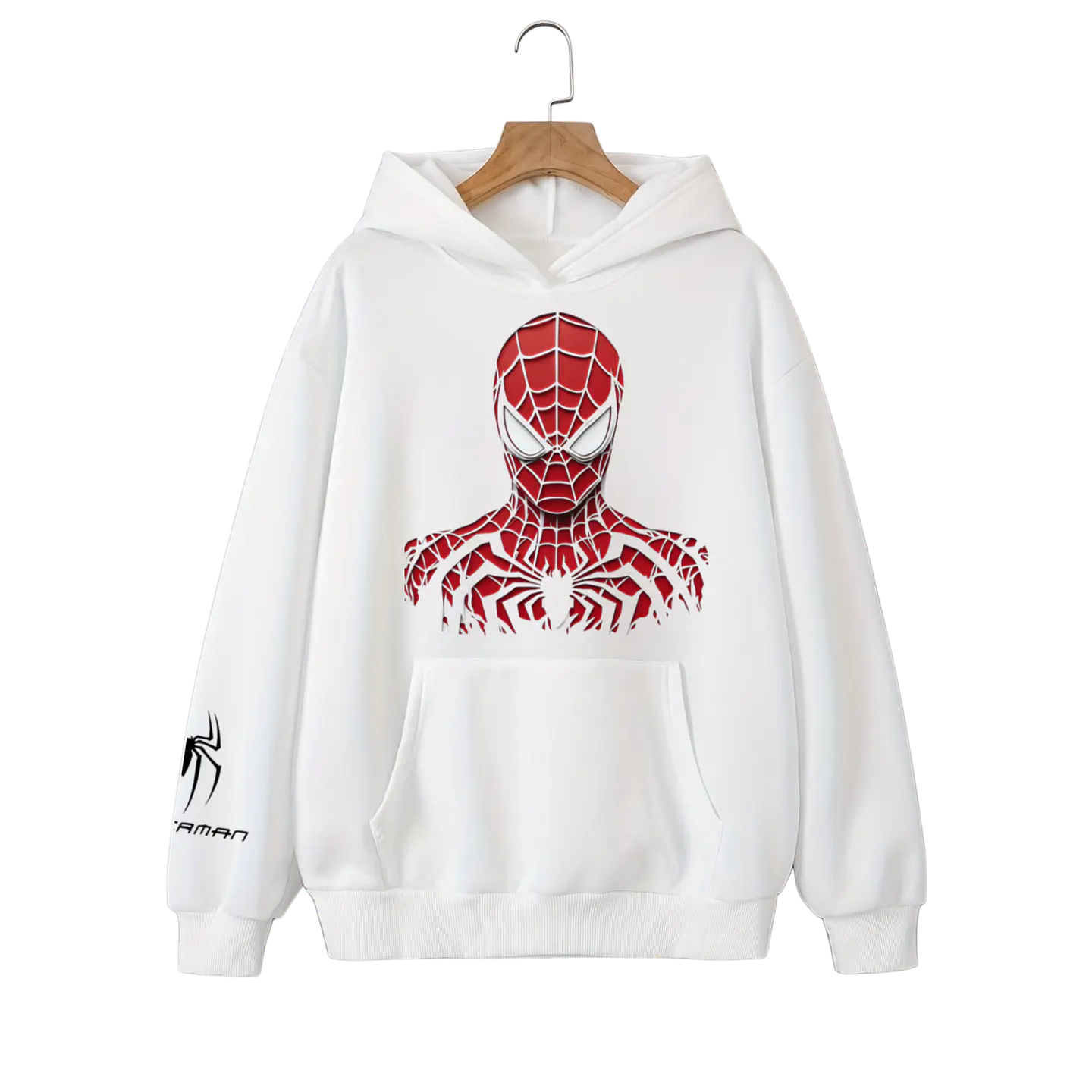 Poleron canguro de algodón - Blanco / Spiderman clasic 3
